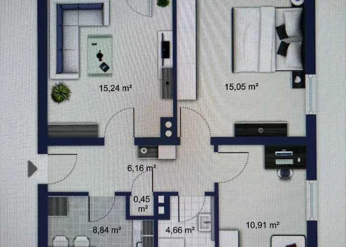 Apartman Modern 2-bedroom Near Messe 2-4 Guests *
